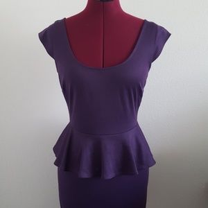 Women's Speechless Peplum Purple Dress Medium NWOT